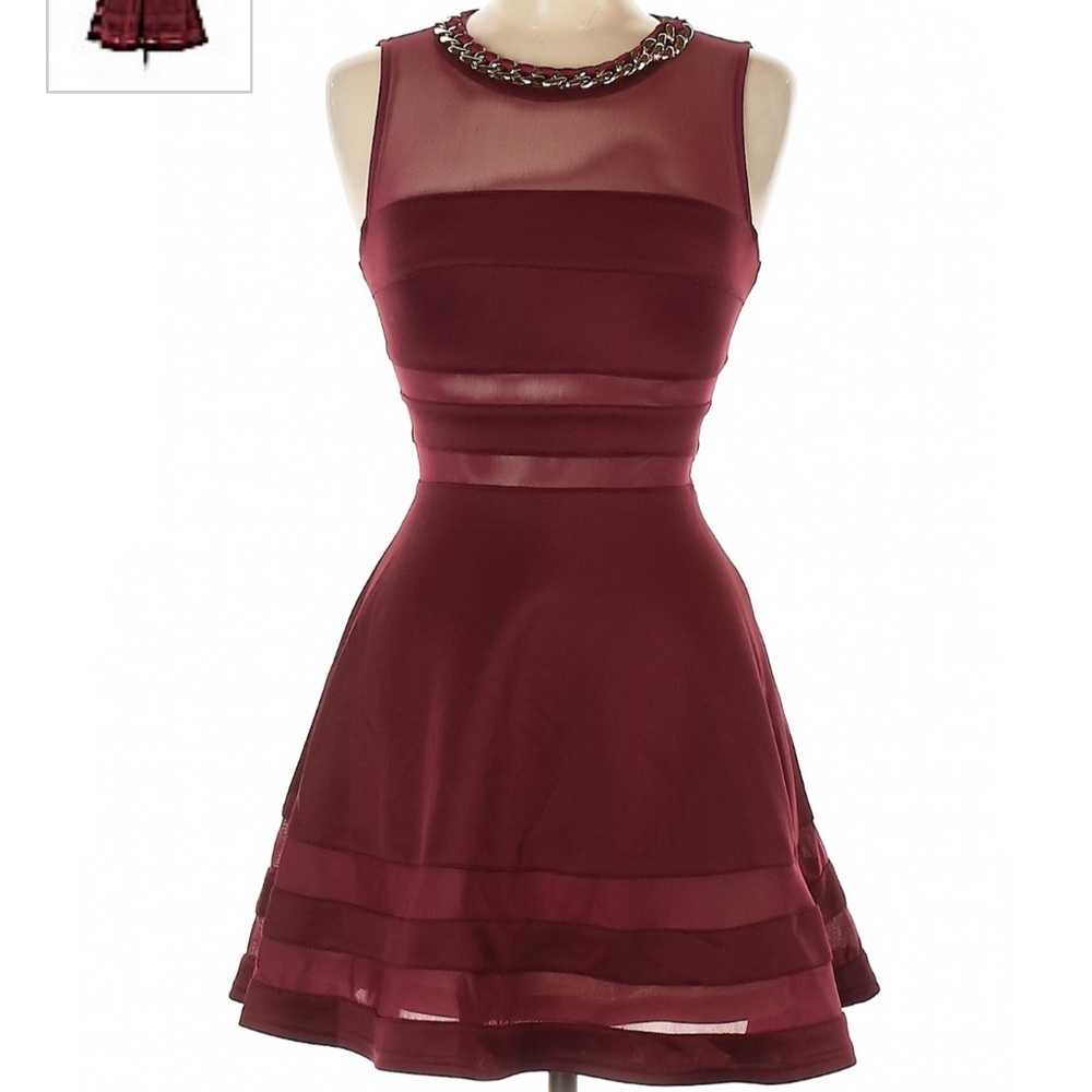 Alt B Fitted Burgundy Party Dress
